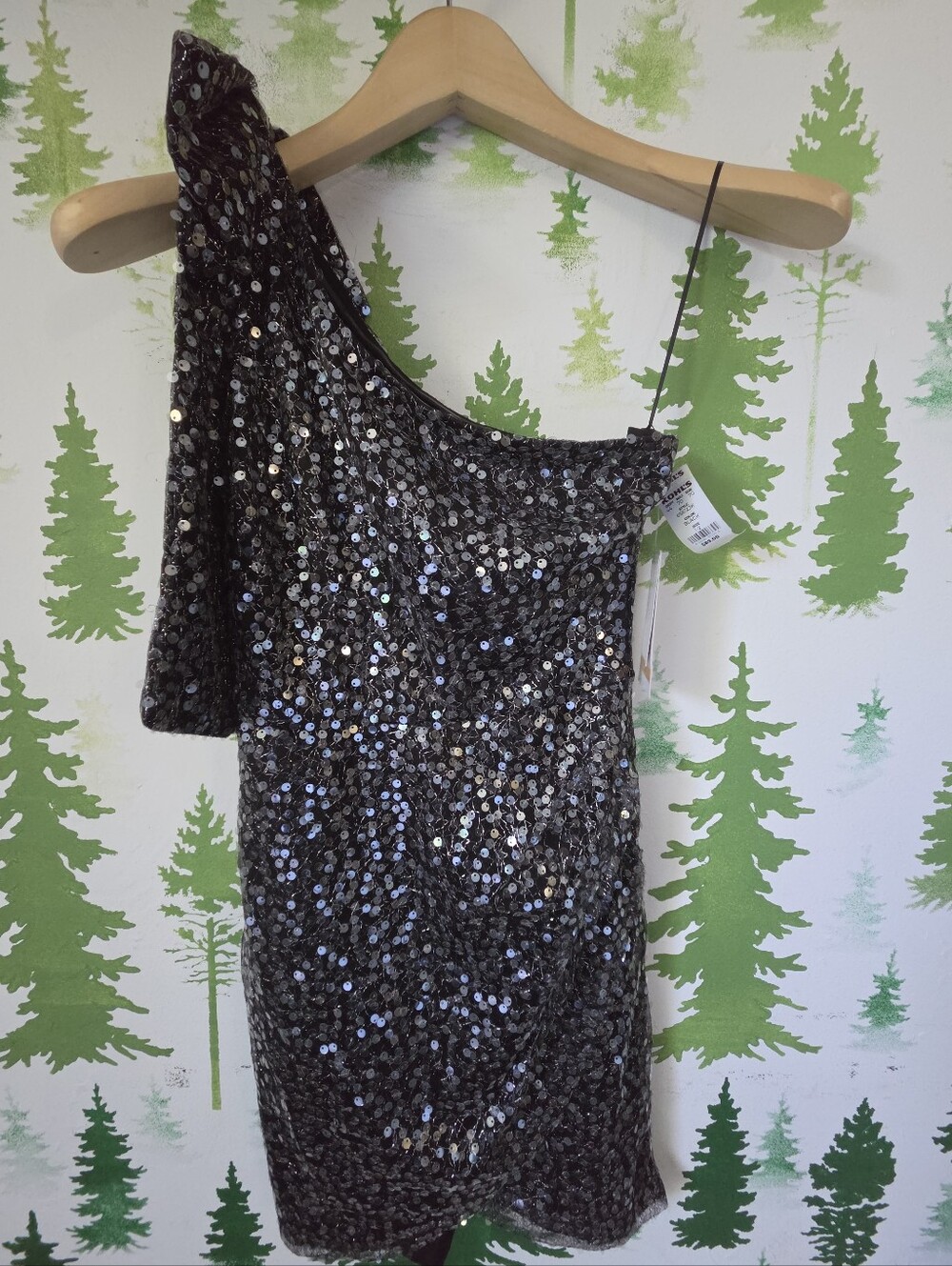 Juniors' Violet Weekend One Shoulder Sequin Bow Sheath Dress.